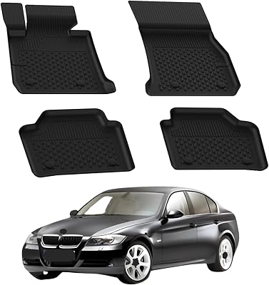 Sahler Floor Mats fits BMW E90 3 Series 2005-2011 | Custom Fit Floor Liner for Cars | Premium Quality Car Mats Black | Odorless All Weather Waterproof Durable 4.5D Liner