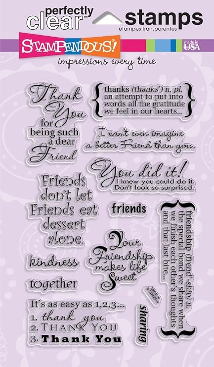 Stampendous SSC1116 Perfectly Clear Stamp, Friendship Assortment