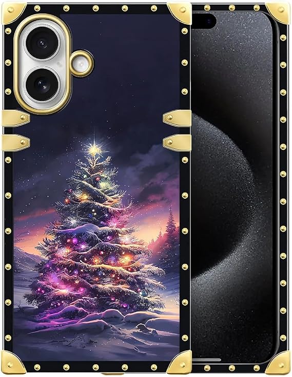 DAIZAG Compatible with iPhone 17 Case,Christmas Tree of The Night Golden Decoration Soft TPU Protective Cover Shell Case Anti-Scratch for iPhone 17