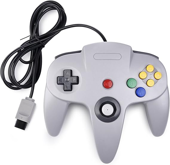 Wired Classic N64 Controller Joystick Remote for Original N64 Console Gray