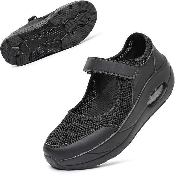 Git-up Women's Diabetic Walking Shoes Wide Toe Box Nursing Shoes