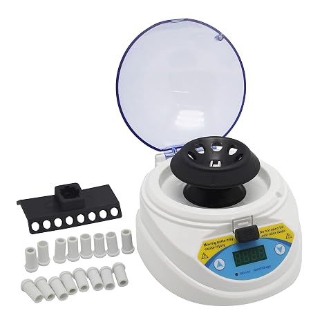 Huanyu Mini Benchtop Centrifuge 6000rpm Micro Clinical Lab Centrifuge High Speed Centrifuge 9999min Timer 8 Holes for 2.0/1.5/0.5/0.2ml Tubes (110V, Mini-6K)