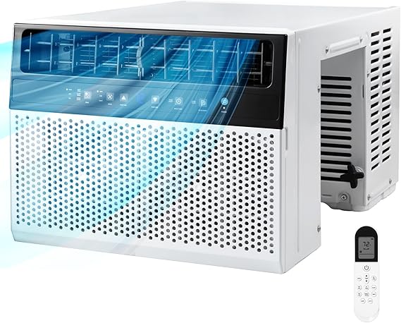 Electacic U-Shaped Air Conditioner Window Unit 12000BTU, Quiet Window Air Conditioner Cools up to 550 Sq. Ft, Saddle Window AC Units with Full Window View, Energy Saving, Easy to install, Heavy Duty
