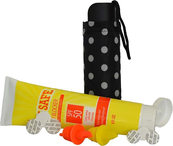 Smuggle Mug BoozeBrella & Sunscreen Flask Set | Hidden Flask Discreet Alcohol Containers | Includes Lid Seals & Speed Pourers | Perfect for Concerts & Sports Events