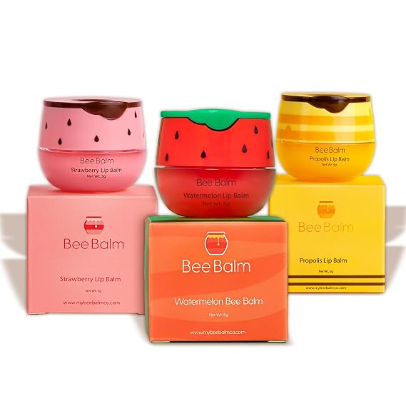 Original My Bee Balm Lip Balm Propolis Hydrating Balm Pot for Dry, Chapped & Cracked Lips Deeply Moisturizes & Hydrates Lips with Organic Beeswax & Vitamin E