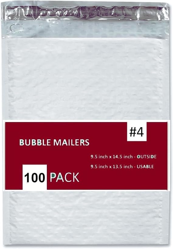 100 PC #4 9.5x14.5" Inches 100 Pack Inches Poly Bubble Mailers Shipping Padded Envelopes Self Seal Waterproof Cushion Envelopes