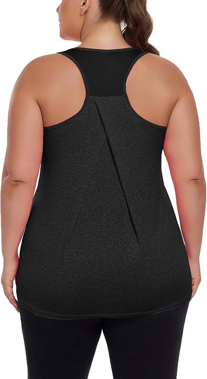ForHailey Women's Plus Size Racerback Workout Tank Tops Athletic Shirts