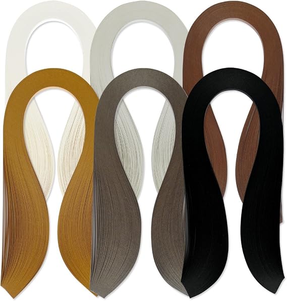 JUYA Quilling Strips Set 6 Single-Color Packs 600 Strips 3mm/0.12in