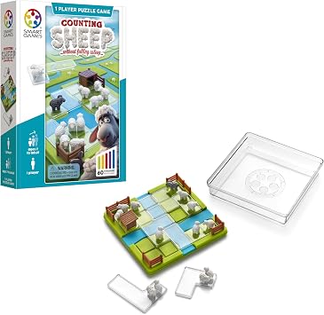 SmartGames Counting Sheep Logic Puzzle Game with 60 Challenges Brain Teaser for Kids Ages 7+