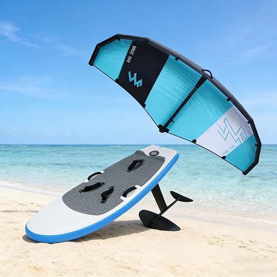 3.6x2.1m Inflatable Windsurfing Wing with Hydrofoil Board - Handheld Surf Sail and Foil Board Combo, for Dynamic Water Sports and Wing Foiling