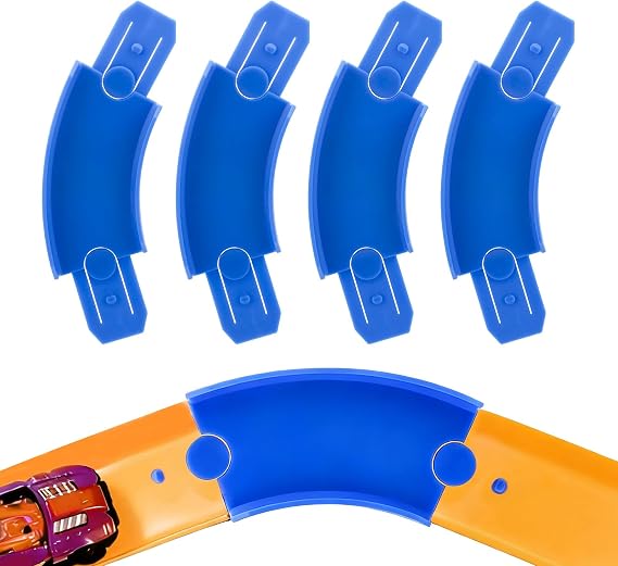 6pcs Turn Track Pieces for Hot Wheel, 45 Degree Curved Race Track Connector