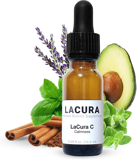Lacura C Calming Essential Oils Blend with Lavender, Marjoram & Cinnamon - Natural Sleep Aid & Stress Relief for Essential Oil Diffusers & Humidifiers - Pure Plant-Derived Formula, 15ml