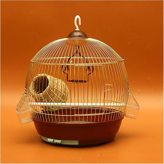Flight Cage Parrot Metal Bird Cage Large Stainless Steel Electroplating Starling Myna Xuanfeng Peony Iron Parrot Cage Bird Cage (Color : B)