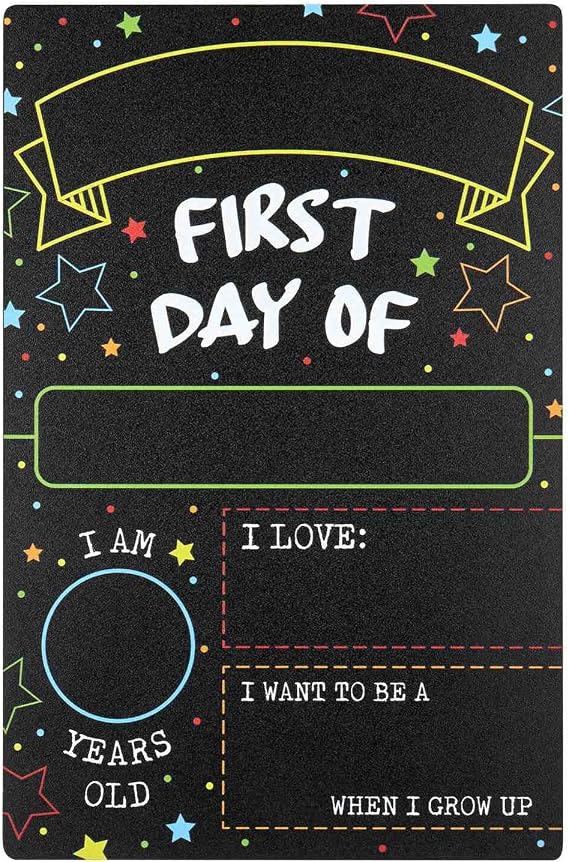 First Day Last Day of School Chalkboard Double Sided Sign - 12" x 7.9" | For use with Chalk