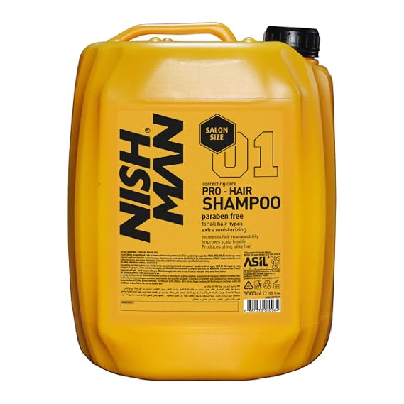 Nishman Professional Paraben Free Shampoo 5000 ML | Keratin Complex Shampoo - Silicone Free, Natural Appearance Hair Protection + For Professional Use