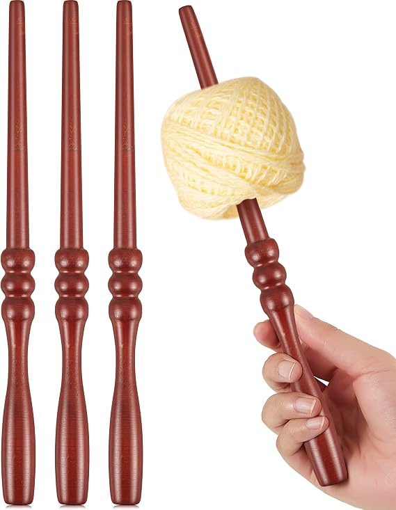 3 Pcs Wood Yarn Organizer Wooden Yarn Ball Yarn Storage Weaving Center Pull Ball Yarn Organizer for Crocheting Knit Arts Knitting Crochet Crafts Accessories