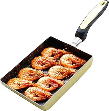 Universal Tamagoyaki Pan,Multifunctional Japanese Omelette Pan,Rectangle Frying Pan Mini Frying Pan,Nonstick Egg Roll Pans for Fried Egg,Chicken Rolls,Pancake,Steak,Pancake,Bacon,Sushi Etc Yellow