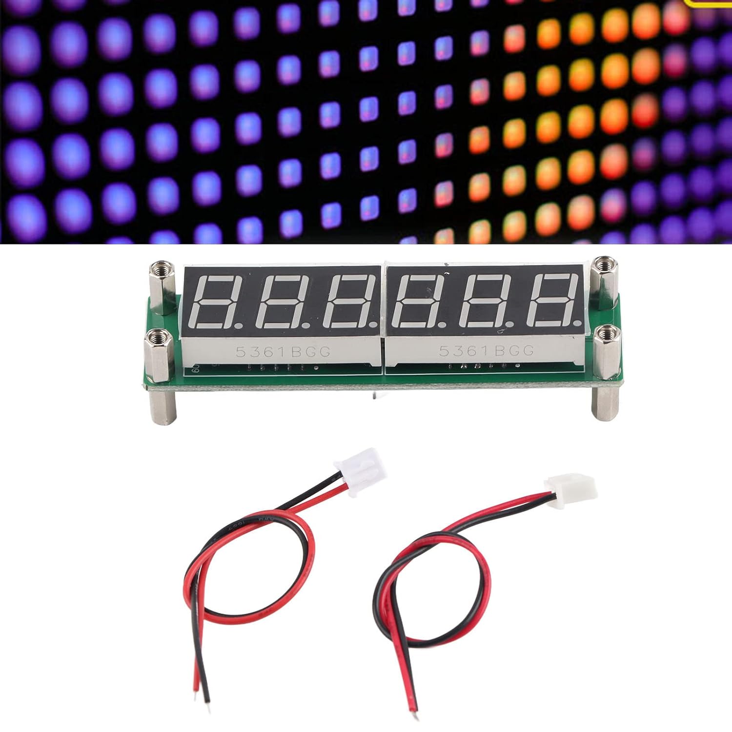 Digital Frequency Counter PLJ-6LED-H Frequency Measurement Module for 1MHz to 1000MHz Signals with 6 Digit 0.56 inch LED Display, Adjustable Brightness (Backlit font green)