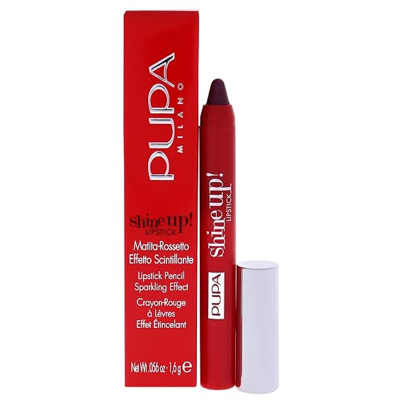 Pupa Milano Shine Up! Lipstick - Shimmering Effect Lipstick-Pencil - Subtle And Sensory Texture - Adheres Perfectly, Precisely and Flawlessly - 012 Come Into The Dark Side - 0.056 Oz,I0111735