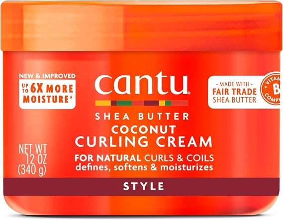 Cantu Shea Butter Coconut Curling Cream, 12 Ounce (Pack of 4)