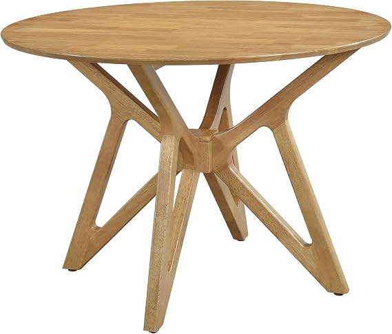 Coaster Elowen 42-Inch Round Dining Table, Light Walnut 108440