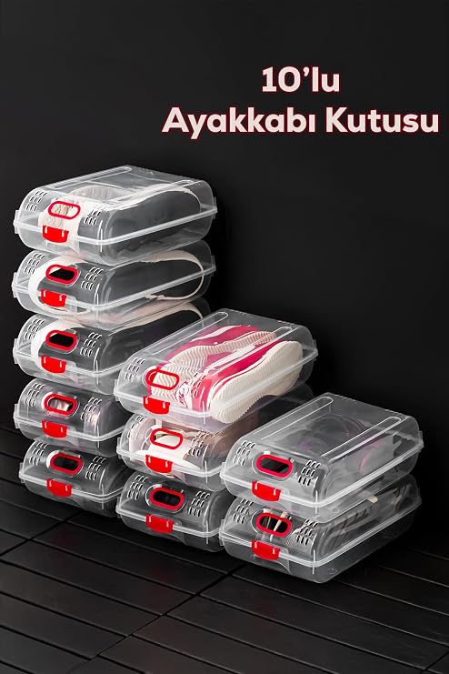 Porsima Ayakkabı Saklama Kutusu Şeffaf Beyaz, 204-10