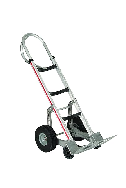 Magliner HRK55AUA43 Self-Stabilizing Hand Truck, Vertical Loop Handle, 4-Ply Pneumatic Wheels, Curved Back Frame, 500 lb Capacity