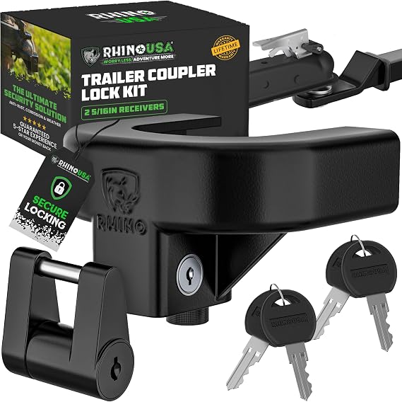 Rhino USA Trailer Coupler Lock Kit (2-5/16in Trailers) - Anti-Theft Steel