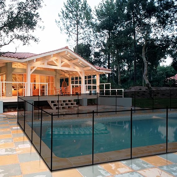 VINGLI Pool Fence 4Ft x 12Ft Swimming Pool Fences for Inground Pool,Pool Fencing, Black (4'x96')