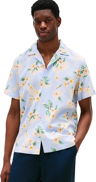 Tommy Hilfiger Men's Short Sleeve Lightweight Button Down Shirts in Regular Fit, Men's Casual Button Down Summer Shirts