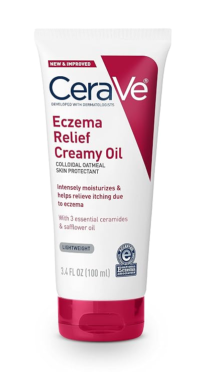 CeraVe Eczema Relief Creamy Body Oil, Body Cream & Lotion, 3.4oz