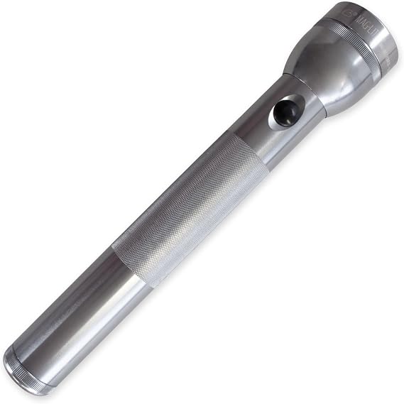 Maglite Heavy-Duty Incandescent 3-Cell D Flashlight in Display Box, Gray