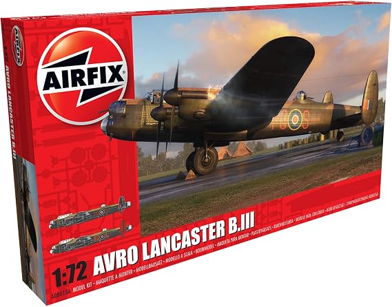 Airfix Model Set - A08013A Avro Lancaster B.III Model Building Kit - Plastic Model Plane Kits for Adults &amp; Children 8+, Set Includes Sprues &amp; Decals - 1:72 Scale Model | Model Building Kit, Plastic Plane Kits for Adults &amp; Children 8+, Set Includes Sprues &amp; Decals, 1:72 Scale