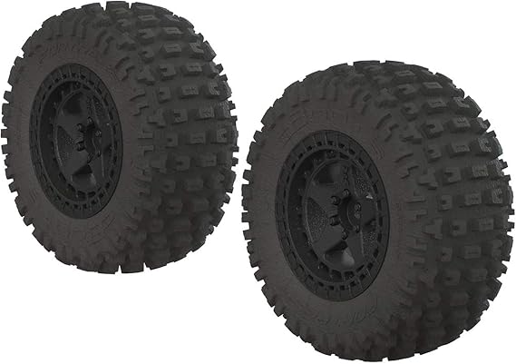 ARRMA 1/10 dBoots Fortress SC 2.2/3.0 Pre-Mounted Tires, 14mm Hex, Black (2), ARAC9630