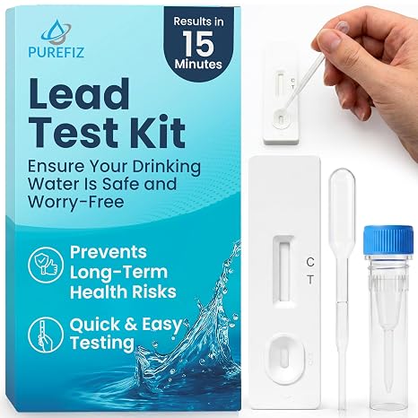 Lead Test Kit for Drinking Water Lab-Grade Accuracy with Results in 15 Minutes Easy DIY Test for Tap, Well & Spring Water Detects Harmful Lead Contamination Single Use Cassette