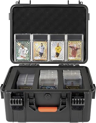 Graded Card Case Storage Box, Trading Card Storage Box, Waterproof Card Slab Carrying Case Compatible with 100 PSA, CSG, BGS, SGC Graded Sports Trading Cards with 6 EVA Foam