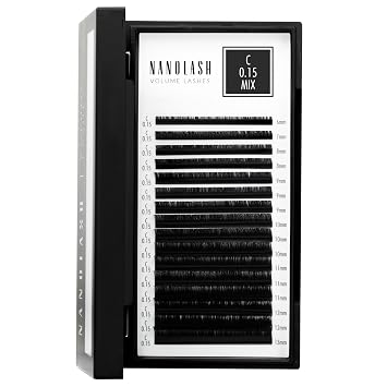 Nanolash Volume Lashes - false lashes for professional eyelash extensions, volume eyelash extensions (0.15 C, MIX 6-13mm)