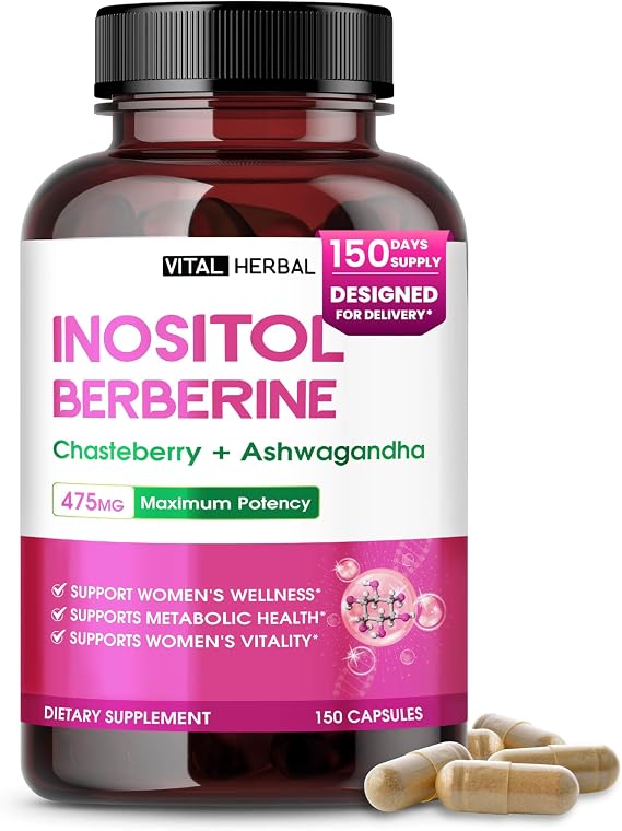 Vital Herbal Complete Inositol Berberine with Chasteberry, 150 Capsules