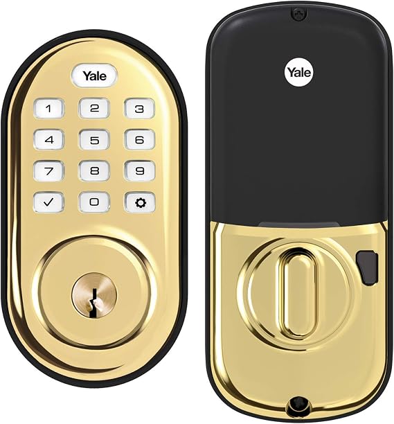 Yale Security Assure Lock - Keypad Door Lock in Brass