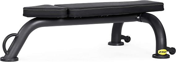 ZIVA Performance Flat Weight Utility Bench for Strength Training, Abdominal Workout 600 lbs Capacity, 89mm Steel Tubing, High Density PU Foam Padding, Compact Design (Dim. 41x85x146 cm., 19kg)
