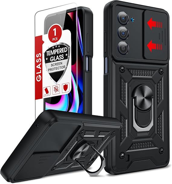 LeYi forMotorola Edge-5G UW 2021 Case: Heavy Duty and Slide Camera Cover
