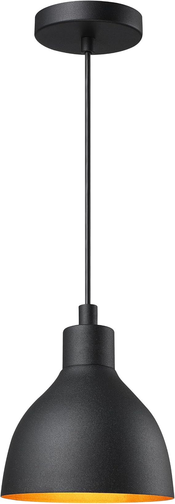 6.5" Black Dome Farmhouse Industrial Pendant Light E26 Base UL Certified