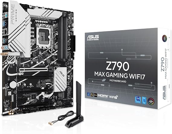 ASUS Z790 MAX Gaming WIFI7 Intel Z790 (LGA 1700) ATX Motherboard with PCIe 5.0, Three M.2 Slots, 14+1 DrMOS, DDR5, WiFi 7, Realtek 1Gb LAN, HDMI, USB 20Gbps Type-C, ThunderboltTM (USB4), Aura Sync