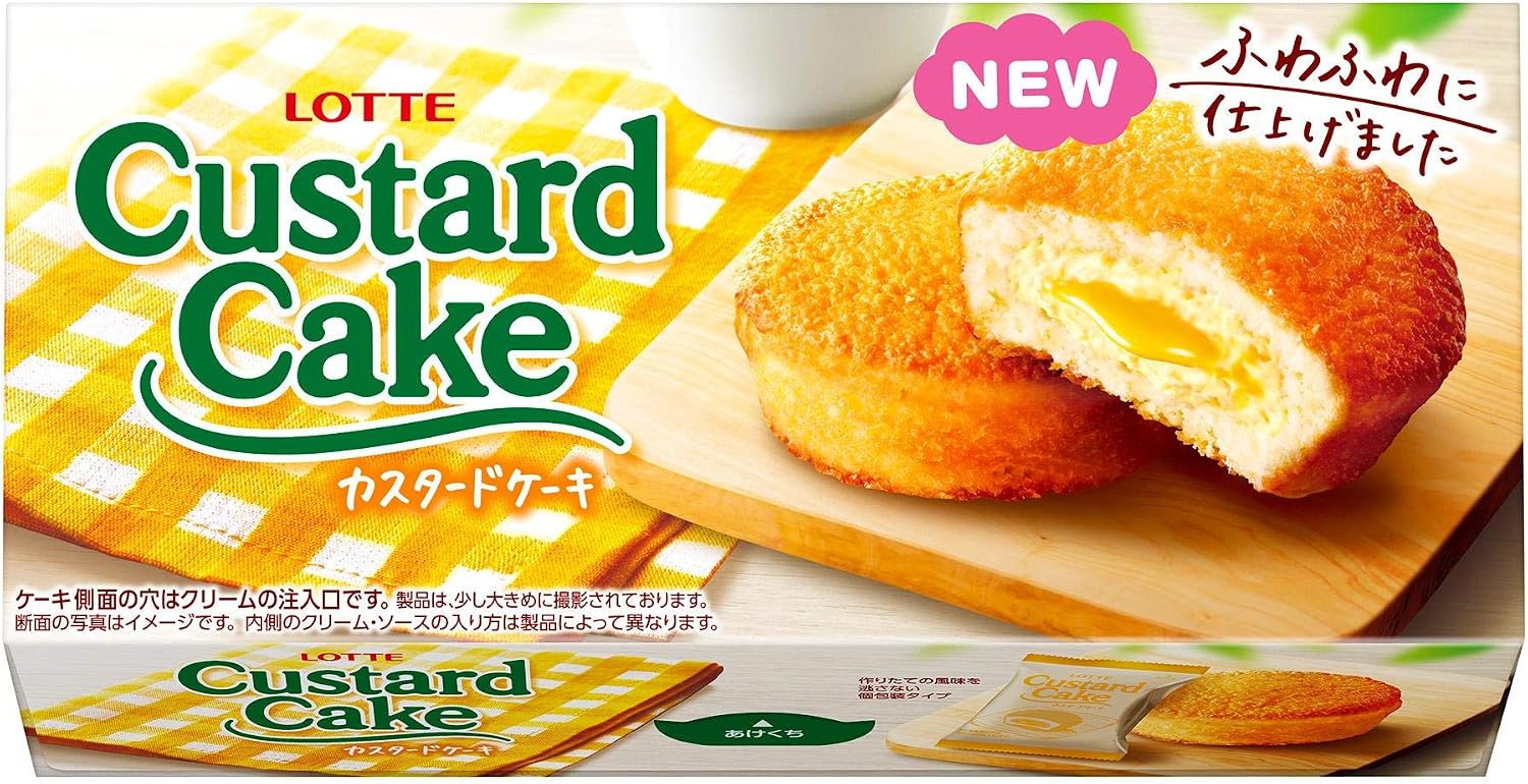 Lotte Custard Cake, 6 Pieces x 5 Packs