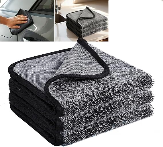 Microfiber Car Drying Towel, Shiny Bath Drying Towel Shower Cubicles Cloth for Water Removal Windows, Bathroom, Car
