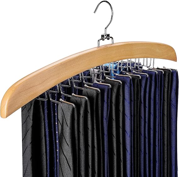 Tie Hanger 24 Hooks Tie Racks For Men Closet, Tie Rack With Upgraded 360Rotating,Tie Hangers For Men,Tank Top Hanger,Neck Tie organizer,Belts Scarves Accessories for Bras,Tank Tops,Camisoles...