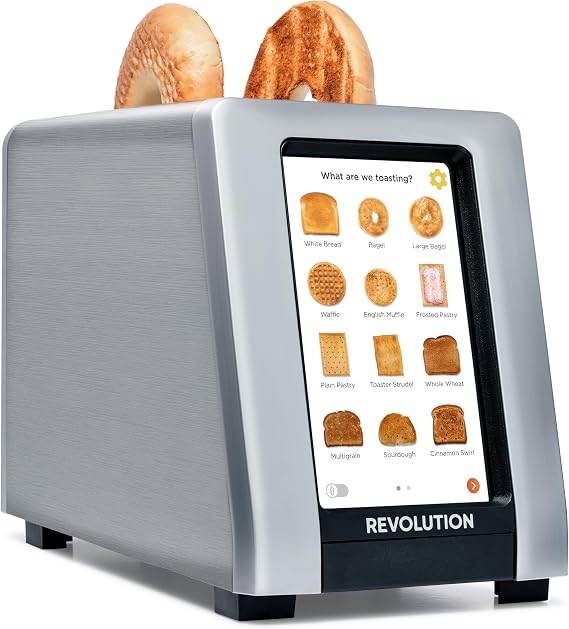 Revolution R180 Connect Plus Smart Toaster with Touchscreen Choose from 40+ Bread Types, 7 Browning Levels, Toastie Press Mode Digital Picture Frame, Weather Widget, and Clock