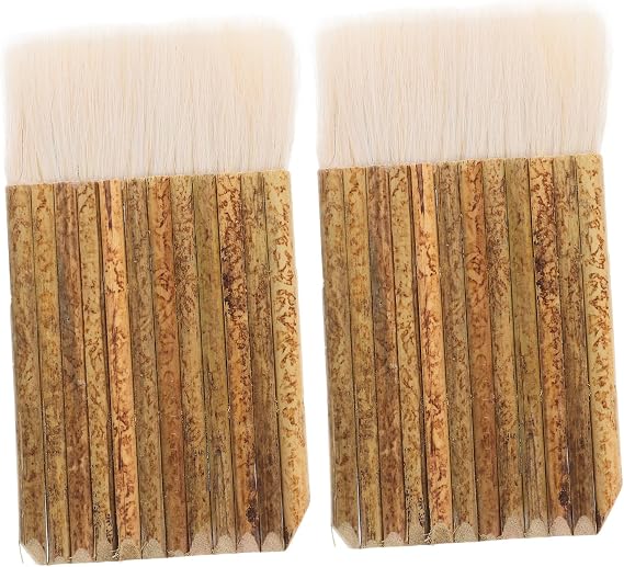 2pcs Bamboo Hake Painting Brushes Set, Soft Touch Large Coverage
