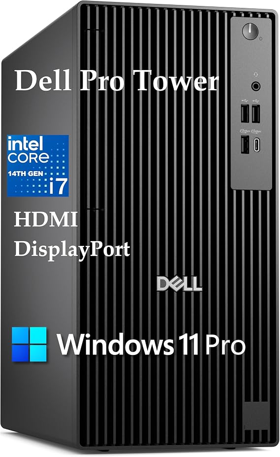 Dell 2026 Pro Tower Desktop, Intel i7-14700T 20-Core, 8GB DDR5+512GB SSD