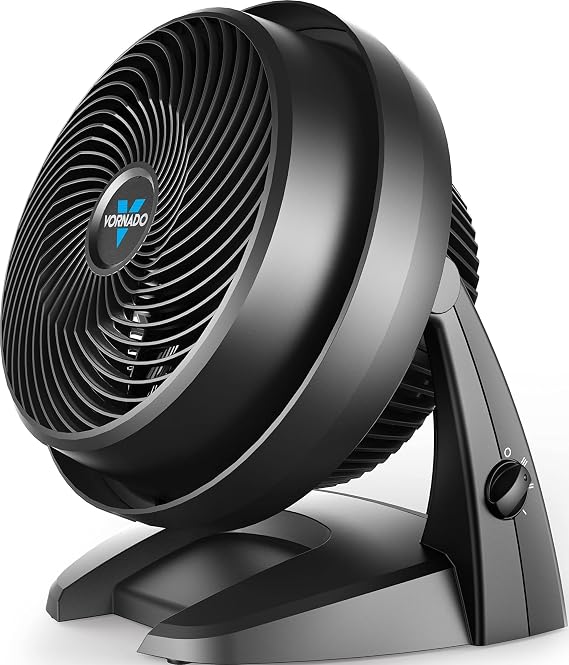 Vornado 630 Medium Air Circulator Fan, 3 Speed, Adjustable Tilt, Black | Whole Room Air Circulator, Floor Fan for Bedroom, Office, Home, 9 in, Quiet Cooling, Medium Electric Fan